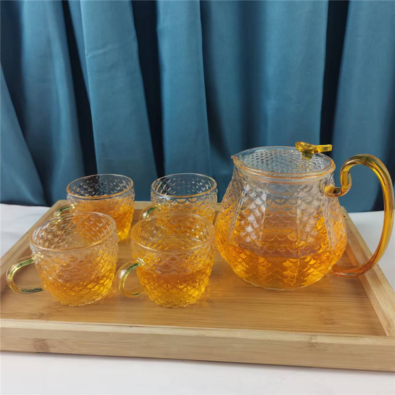 Wholesale OEM Glass tea cup set